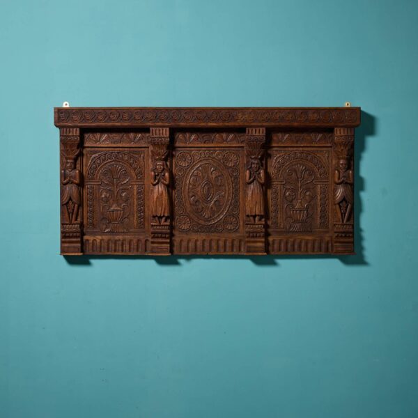 0_35909-1 Victorian Tudor Revival Carved Oak Wall Panel