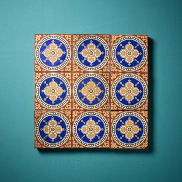 0_36071-1-1 Set of 9 Reclaimed Maw & Co Encaustic Tiles