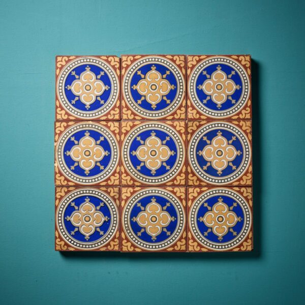 0_36071-2-1 Set of 9 Antique Encaustic Tiles by Maw & Co