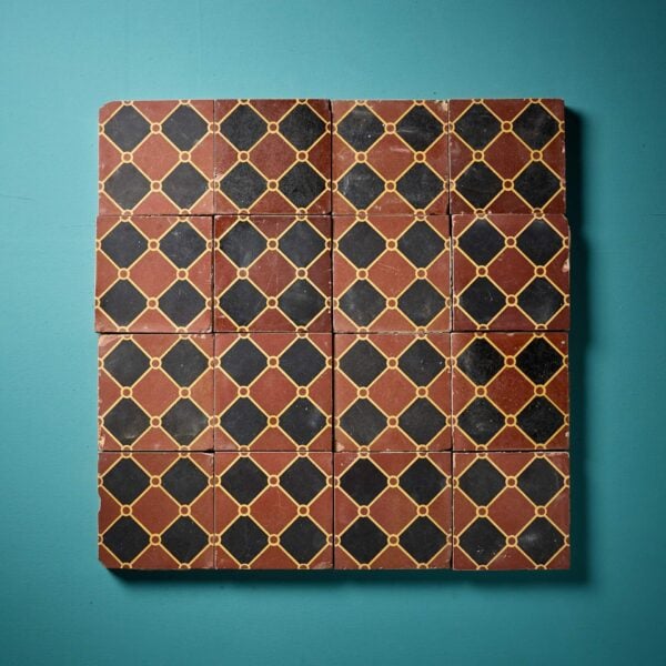 0_36385-1 Set of 16 Reclaimed Patterned Encaustic Tiles by Godwin