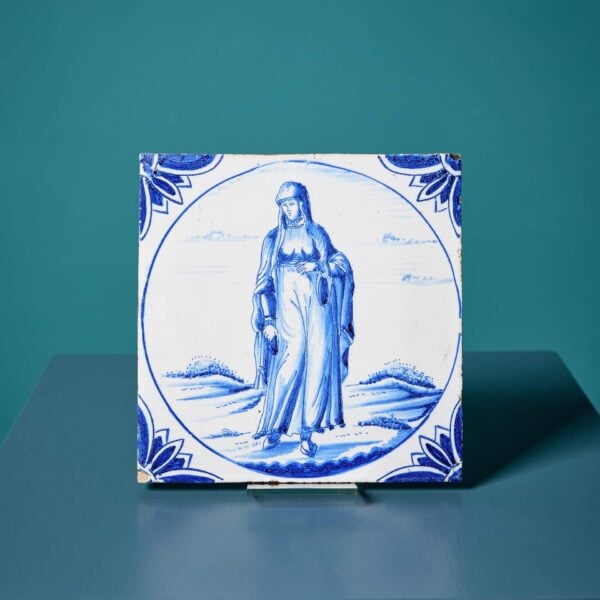 0_36466-1 19th Century Ravesteijn Delft Tile of a Turkish Woman