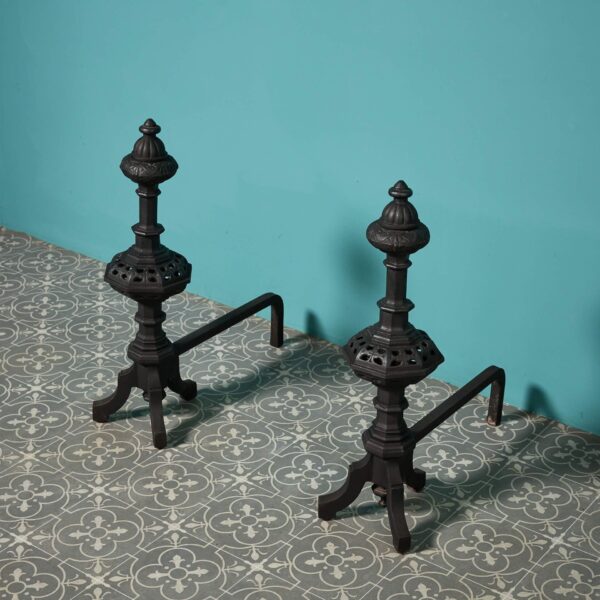 Pair of 19th Century Cast Iron Fire Dogs