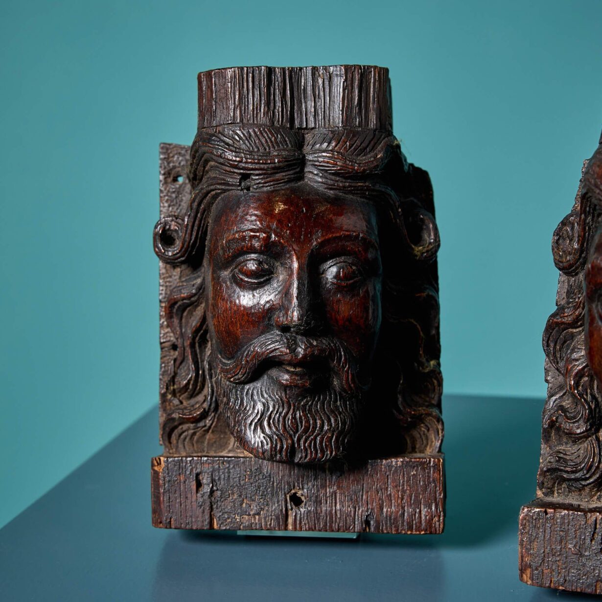 Pair of 16th Century Carved Oak Corbels | UK Architectural Heritage