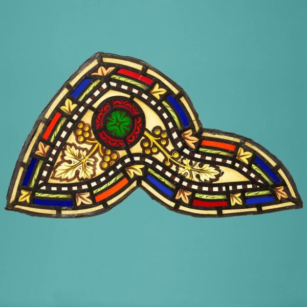 Small Antique Ecclesiastical Style Stained Glass Panel