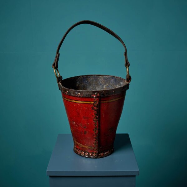 English Victorian Leather Fire Bucket
