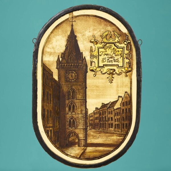 0_36521-blue Antique Stained Glass Panel of Edinburgh's Tron Kirk