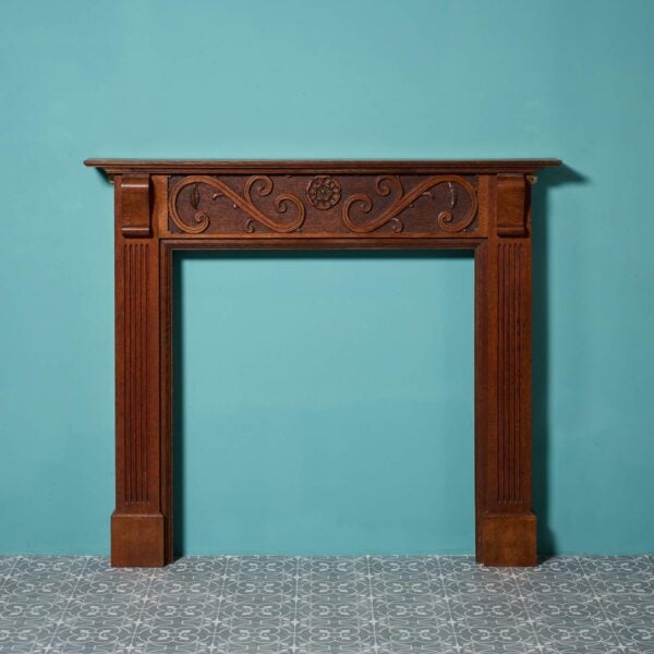 Arts & Crafts Style Carved Oak Fire Surround