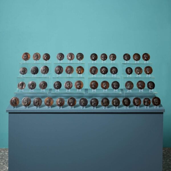 Set of 50 Grand Tour Bronze Medallions of Roman Emperors & Wives