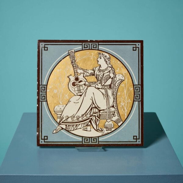 Antique Minton Tile of 'Classical Figures with Musical Instruments' by John Moyr Smith