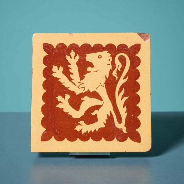 A.W.N. Pugin Glazed Coat of Arms Tile by Minton & Co