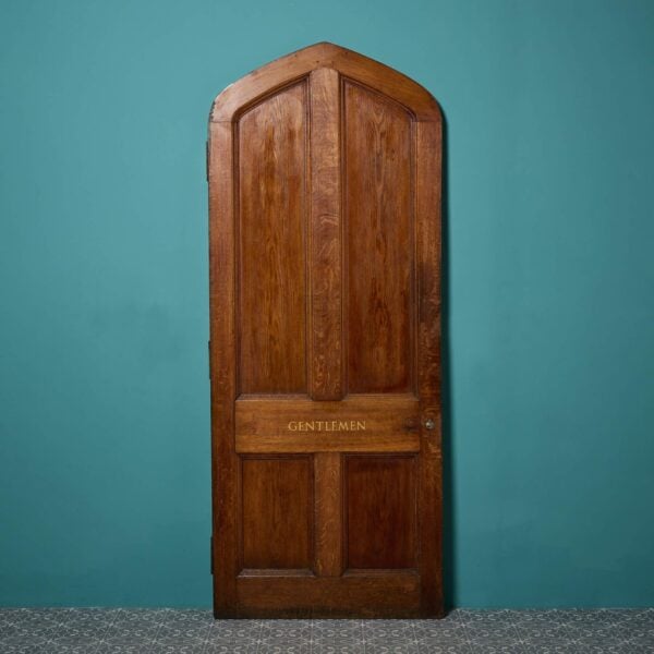 Tall Antique Gothic Arched Oak Door
