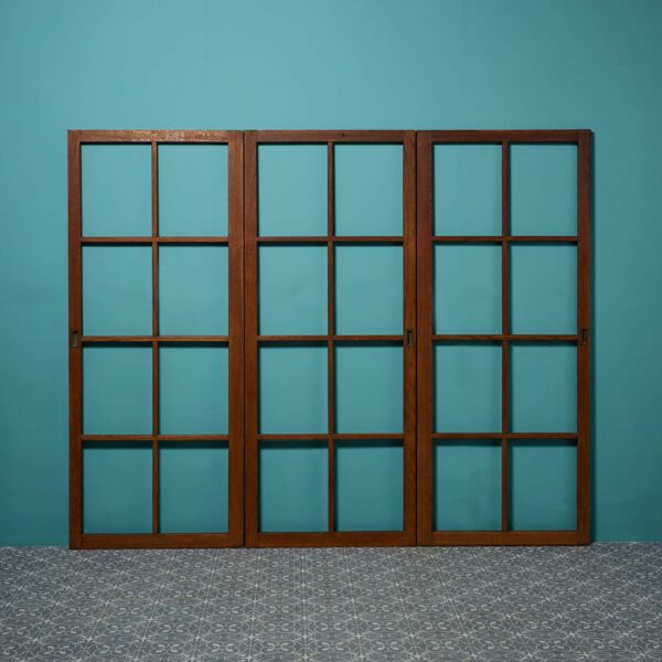 Set of 20th Century Triple Oak Doors for Glazing