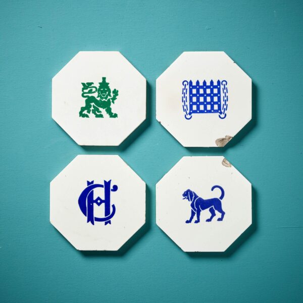 Rare Set of 19th Century House of Commons Octagonal Tiles by Minton Hollins