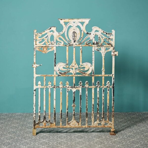 Antique English Art Nouveau Painted Cast Iron Side Gate