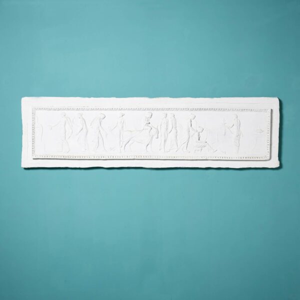 0_36509-2 Antique Neoclassical Plaster Panel of Classical Figures