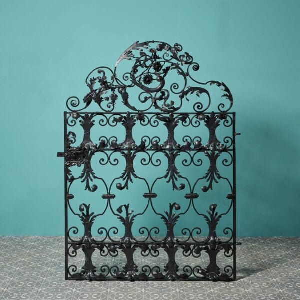 Ornate Antique Wrought Iron Pedestrian Gate