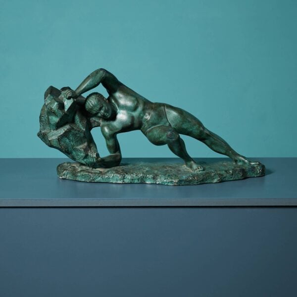 0_36624-1 French Art Deco Patinated Sculpture of Sisyphus