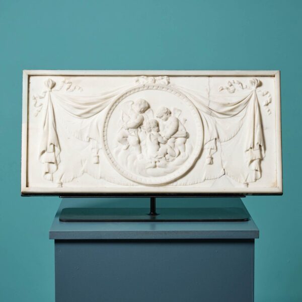 0_36660-1 Antique Neoclassical Marble Chimneypiece Tablet on Stand c.1800