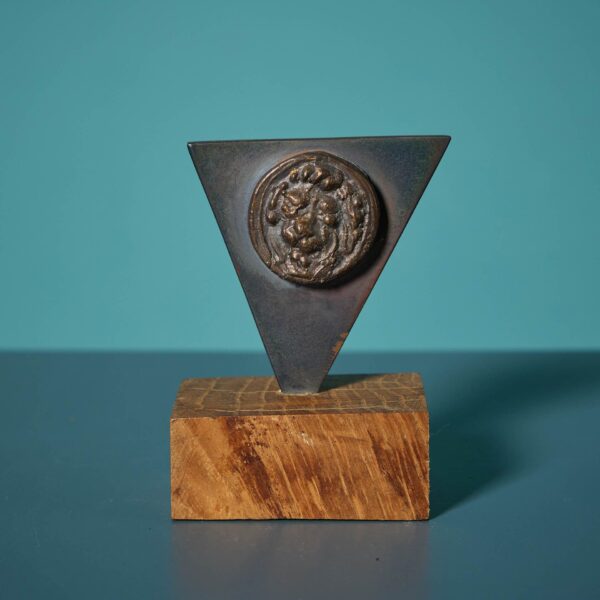 0_36731 John W. Mills (1933-2023) Bronze Mounted Triangular Plaque