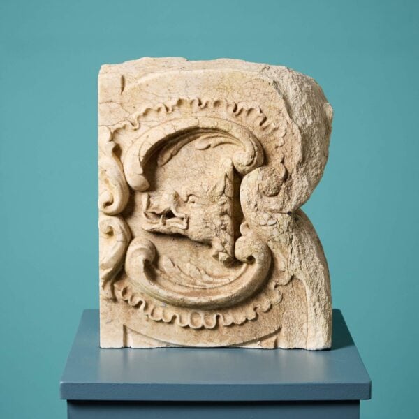 17th Century Marble Boars Head Sculpture