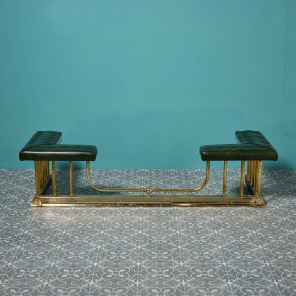 Reclaimed Victorian Style Club Fender with Buttoned Leather Seat