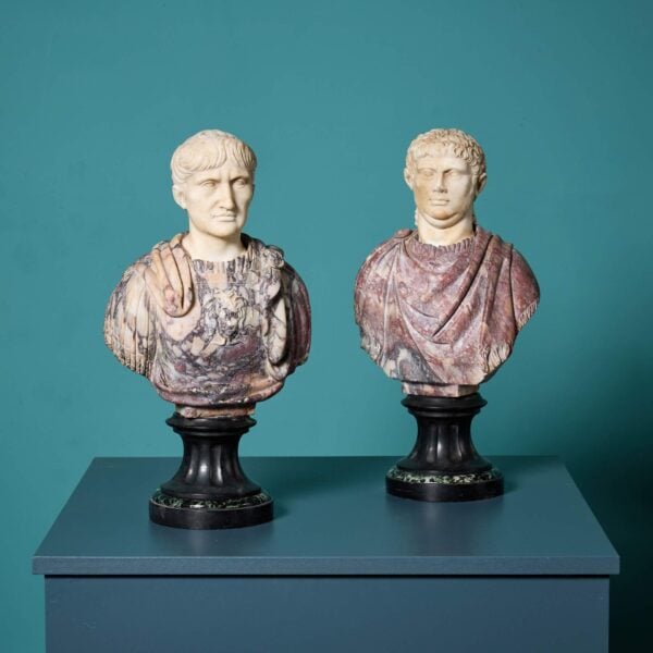 Two 18th Century Italian Marble Emperor Busts