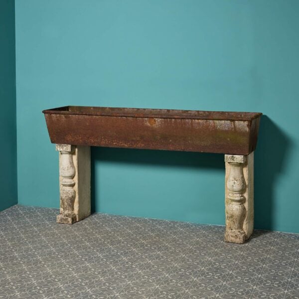 Antique Victorian Cast Iron Trough on Portland Limestone Stands