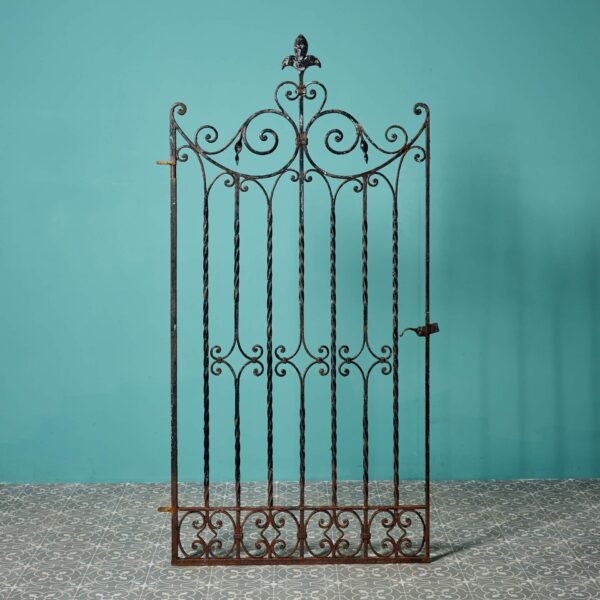 Tall Antique Edwardian Style Wrought Iron Side Gate