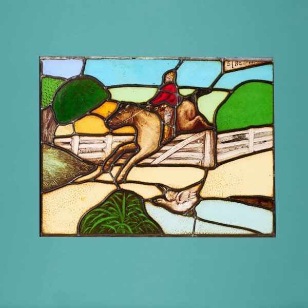 Reclaimed English Countryside Stained Glass Window
