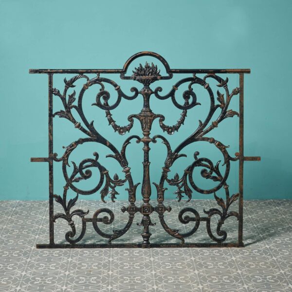Decorative Antique English Cast Iron Railing Panel