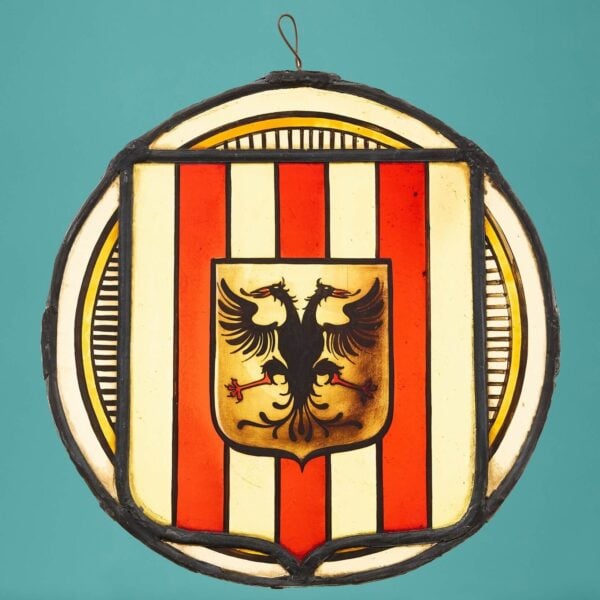 Antique Stained Glass Suncatcher Eagle Panel