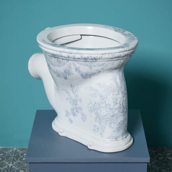 Antique Victorian Patterned Waterfall Toilet with P Trap