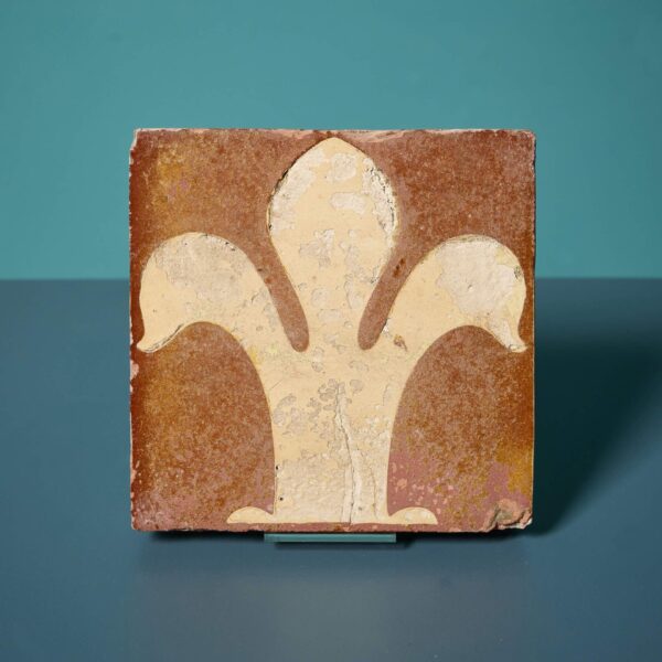 0_1_-1 Antique Chamberlain & Co Fleur de Lys Encaustic Tile