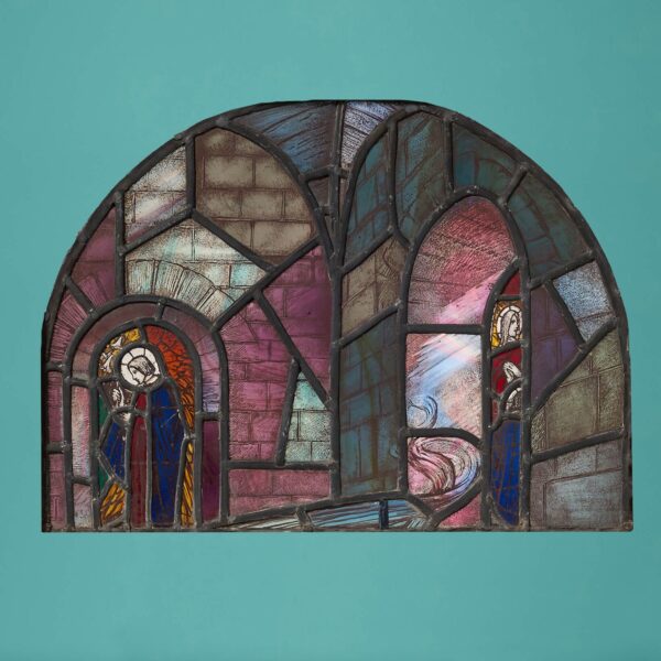 English Ecclesiastical Arched Stained Glass Window