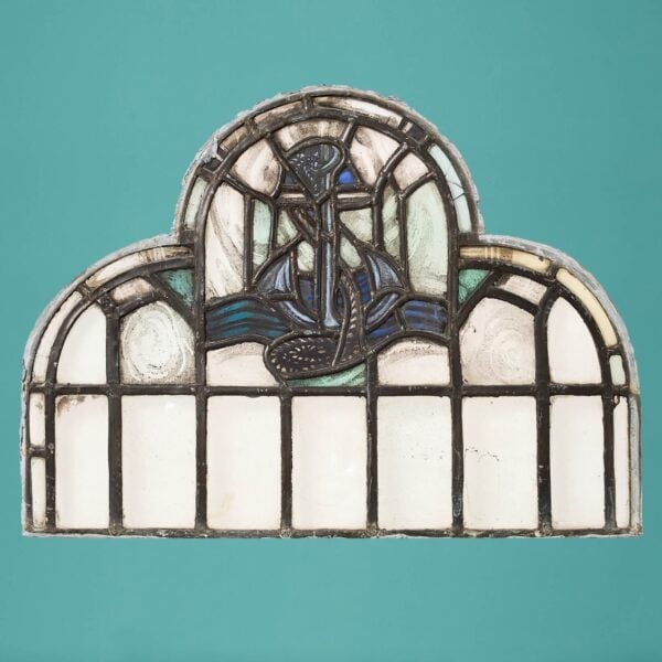 Reclaimed Ecclesiastical Arched Stained Glass Panel