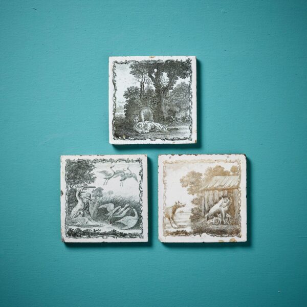 Set of 18th Century Transfer Printed Liverpool Delft Tiles