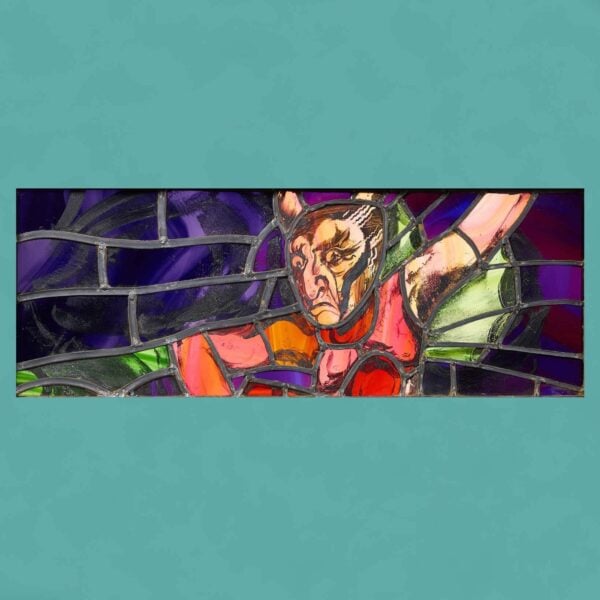 Sax Shaw (1916-2000) Stained Glass Window with Mythical Figure