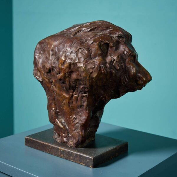 John W. Mills (1933-2023) Bronze Caged Lion Mask