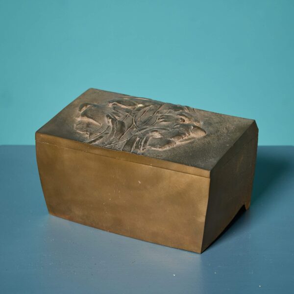 Decorative Bronze Box with Lion Detail by John W. Mills (1933-2023)