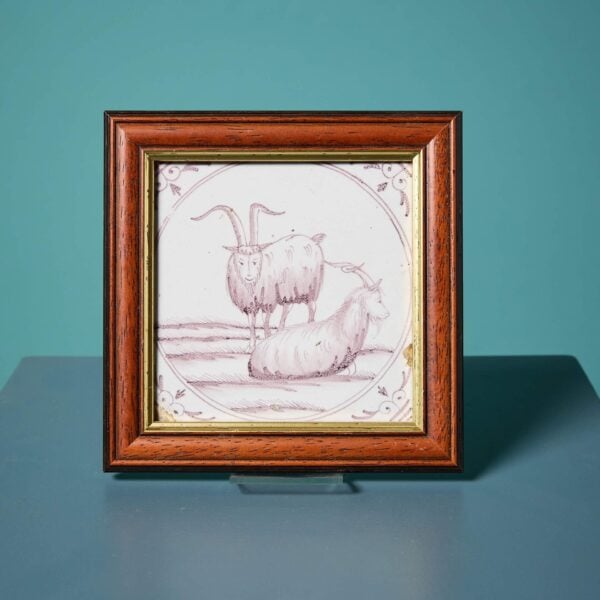 Antique Bristol Delft Manganese Tile Ex Mobbs Collection