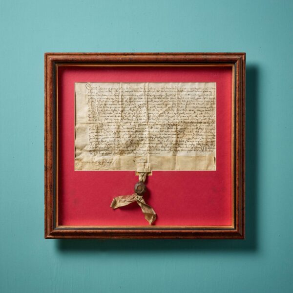 16th Century Elizabethan Framed Deed of Sale
