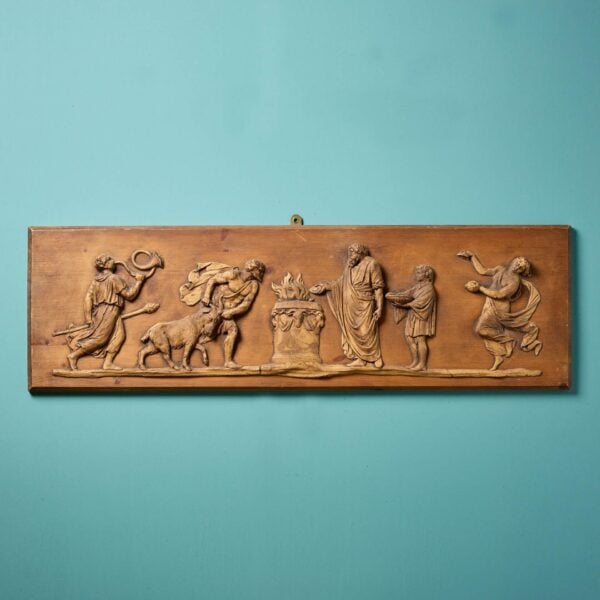 Antique Neoclassical Style Pine & Composition Carved Panel