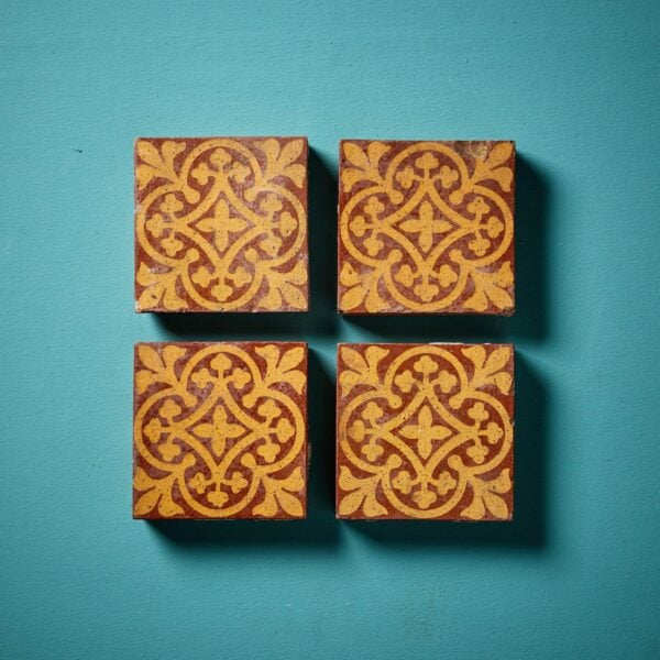 0_UKH2330 Four 19th Century Glazed Encaustic Tiles by W. Godwin