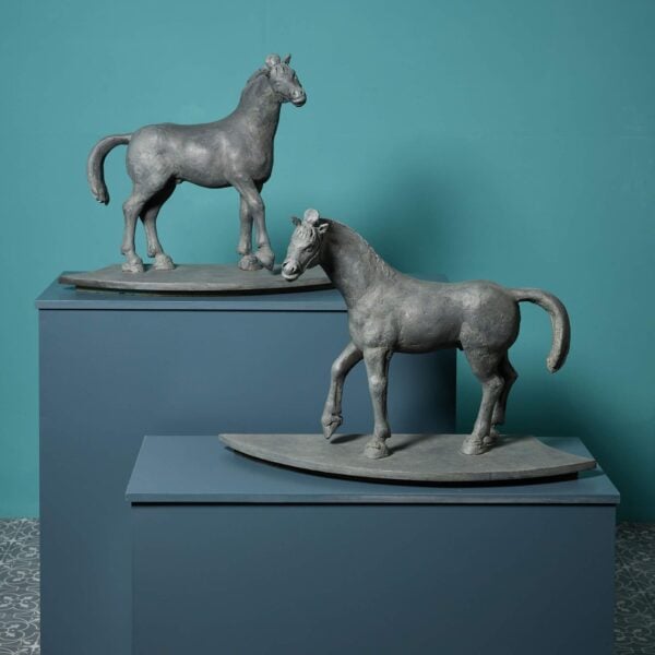 John W. Mills (1933-2023) Two Tang Dynasty Horse Sculptures