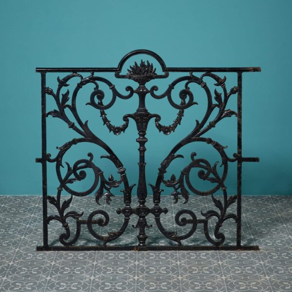 Antique Victorian Era Cast Iron Decorative Railing Panel