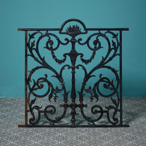 Antique Victorian Cast Iron Decorative Railing Panel