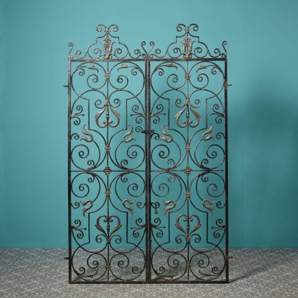 Set of Tall Handcrafted Wrought Iron Reclaimed Garden Gates