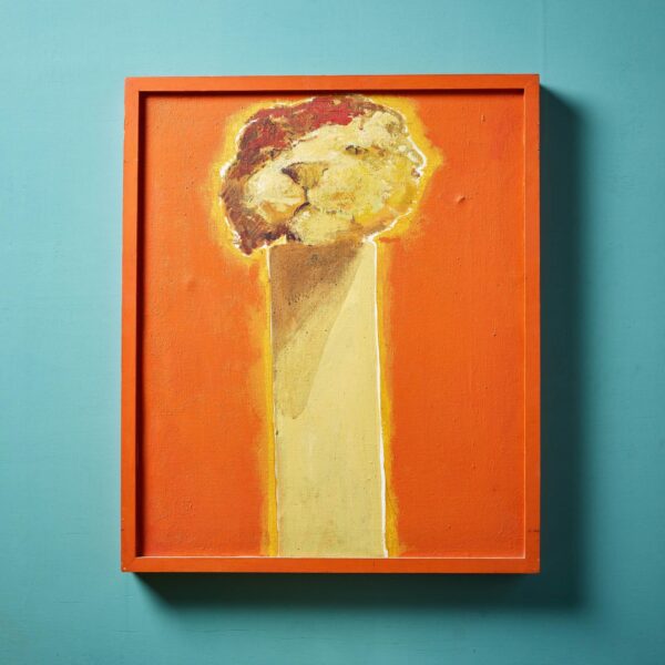 0_36729-1 John W. Mills (1933-2023) 'There's a Lion in the Museum' Framed Oil on Canvas