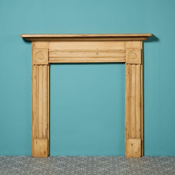 Original Georgian Stripped Pine Bullseye Fireplace