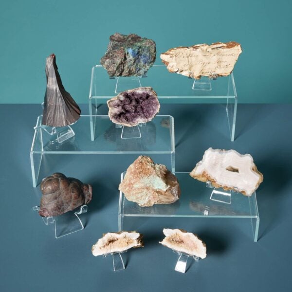 Collection of 9 Prehistoric Minerals including Hematite, Agate & Tourmaline